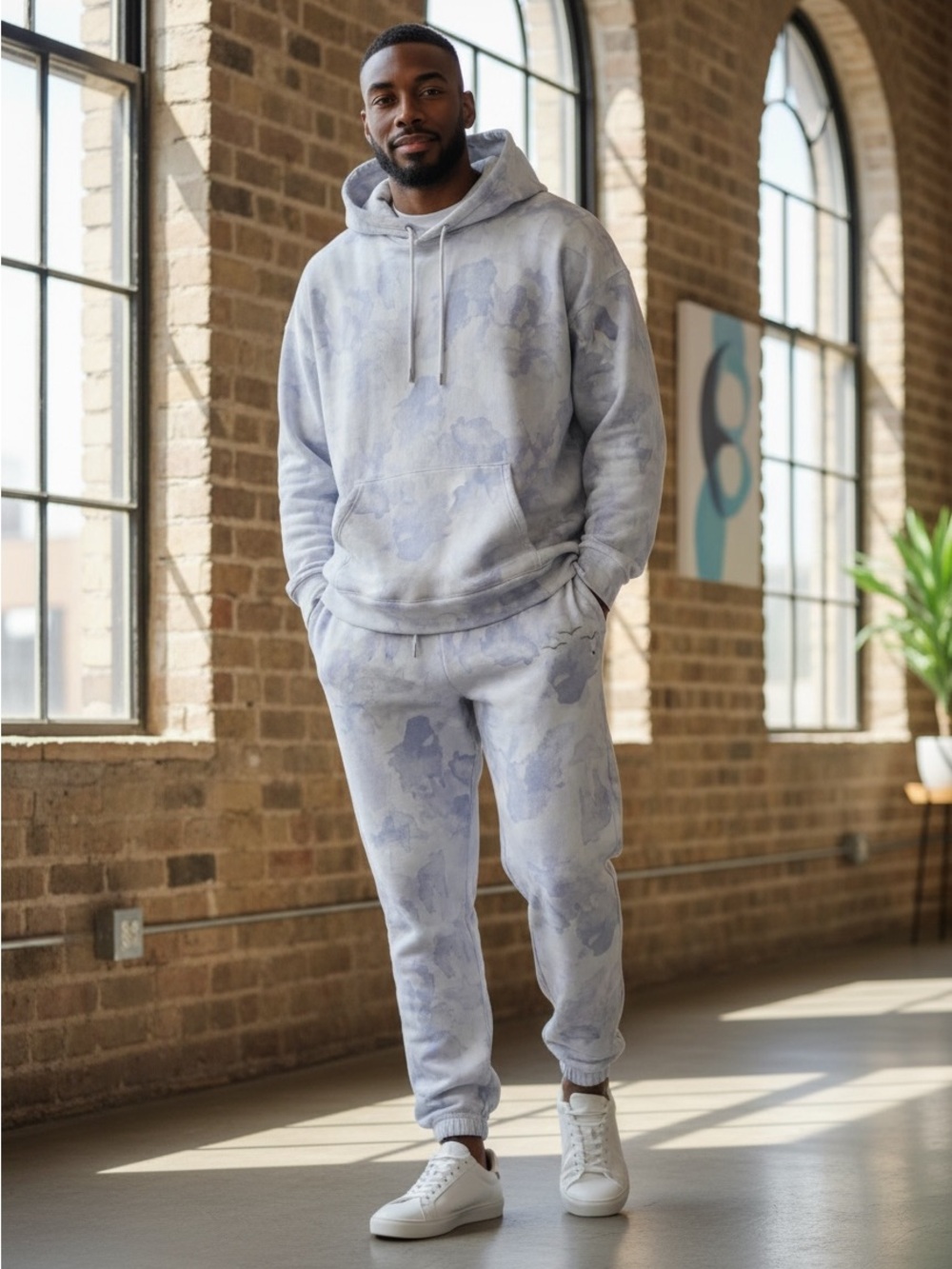 LAZYPANTS Pastel Tie Dye Fleece Lounge Set Hoodie & Joggers L